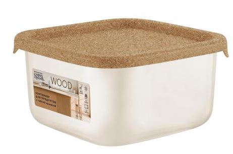 Контейнер для продуктов Sugar&Spice Wood квадратный 0,8 л с гибкой крышкой